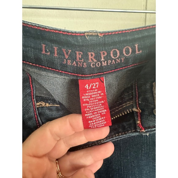Liverpool Jeans Company Sadie Straight Dark Wash Denim Women Jeans Size 4/27 - Picture 5 of 10